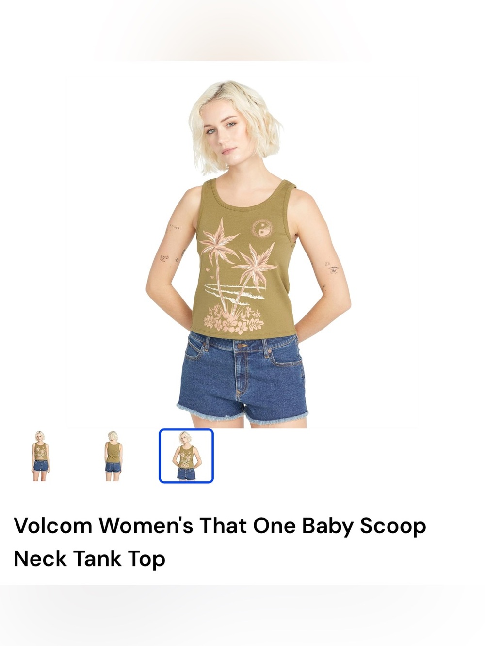 Volcom women’s That one baby scoop neck tank top XL